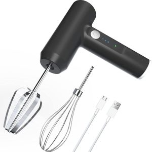 Arabest Hand Mixer,Cordless Electric Whisk Portable Handheld Electric Mixer with 3-speed Self-Control,Stainless Steel Beaters & Balloon Whisk for Whipping,Pudding, Cookies, Cakes, Batters