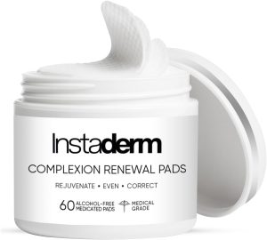 Instaderm Brightening Exfoliating Peel Pads- Fades & Exfoliates Away Stubborn Dark Spots, Sunspots, Age Spots, Acne Scars & Freckles. Reverse Years of Damage Skin for Face & Body.