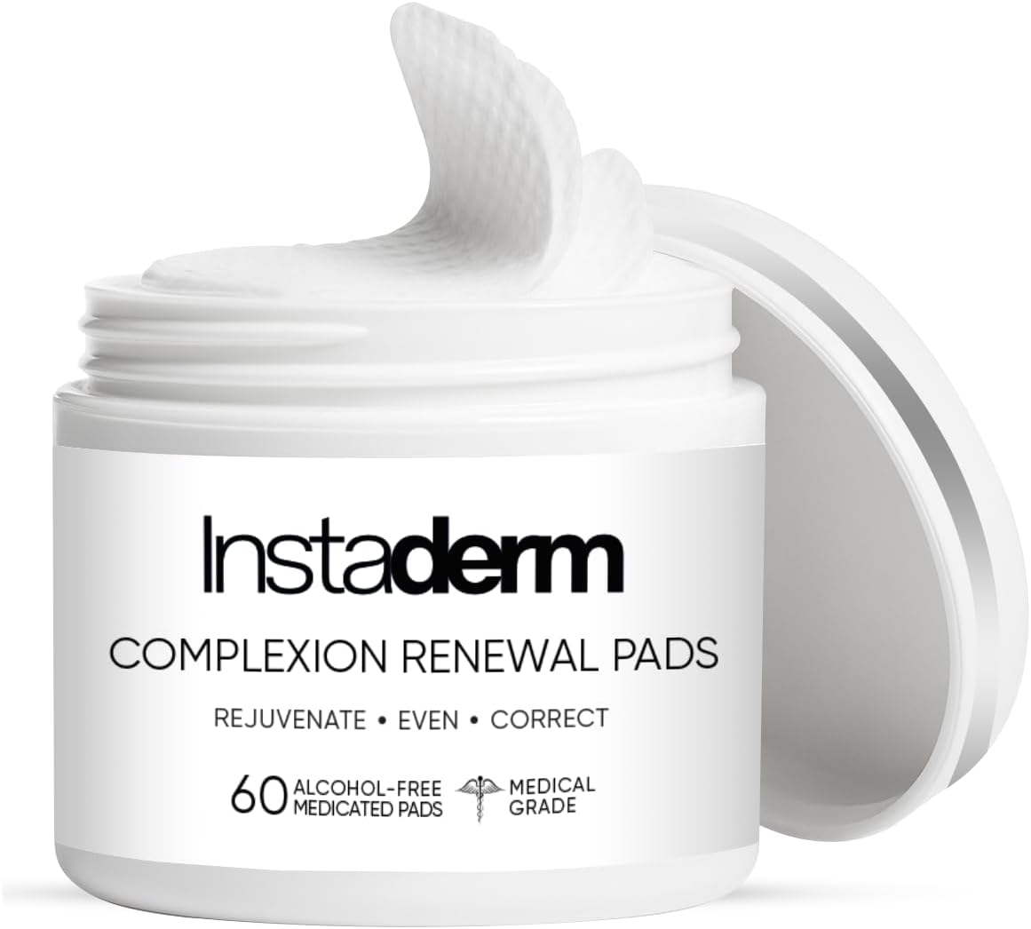 Instaderm Brightening Exfoliating Peel Pads- Fades & Exfoliates Away Stubborn Dark Spots, Sunspots, Age Spots, Acne Scars & Freckles. Reverse Years of Damage Skin for Face & Body. 1 Instaderm Brightening Exfoliating Peel Pads- Fades & Exfoliates Away Stubborn Dark Spots, Sunspots, Age Spots, Acne Scars & Freckles. Reverse Years of Damage Skin for Face & Body.