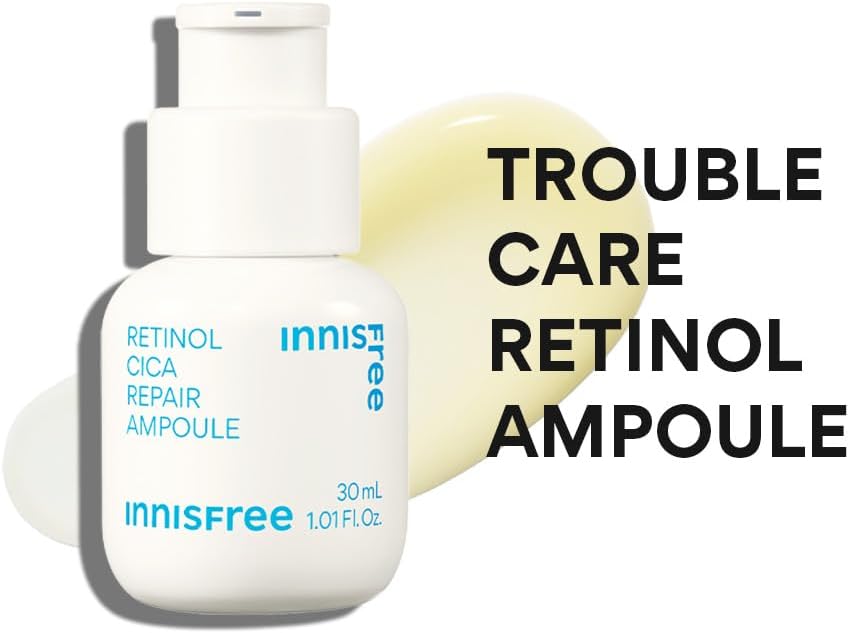 Innisfree Retinol Cica Repair Ampoule 30ml with Hyaluronic Acid, Reduces Skin Blemishes and improves skin elasticity, Korean Face Serum 4 Innisfree Retinol Cica Repair Ampoule 30ml with Hyaluronic Acid, Reduces Skin Blemishes and improves skin elasticity, Korean Face Serum - الصورة 4