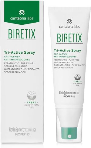 Biretix Tri Active Anti-Blemish Spray, Prevents & Corrects Acne Pimples & Marks, Colorless