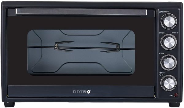 DOTS 60L Large Capacity Electric Oven with Grill 2000W, Super Fast Convection System, 100-250 Degree Temperature