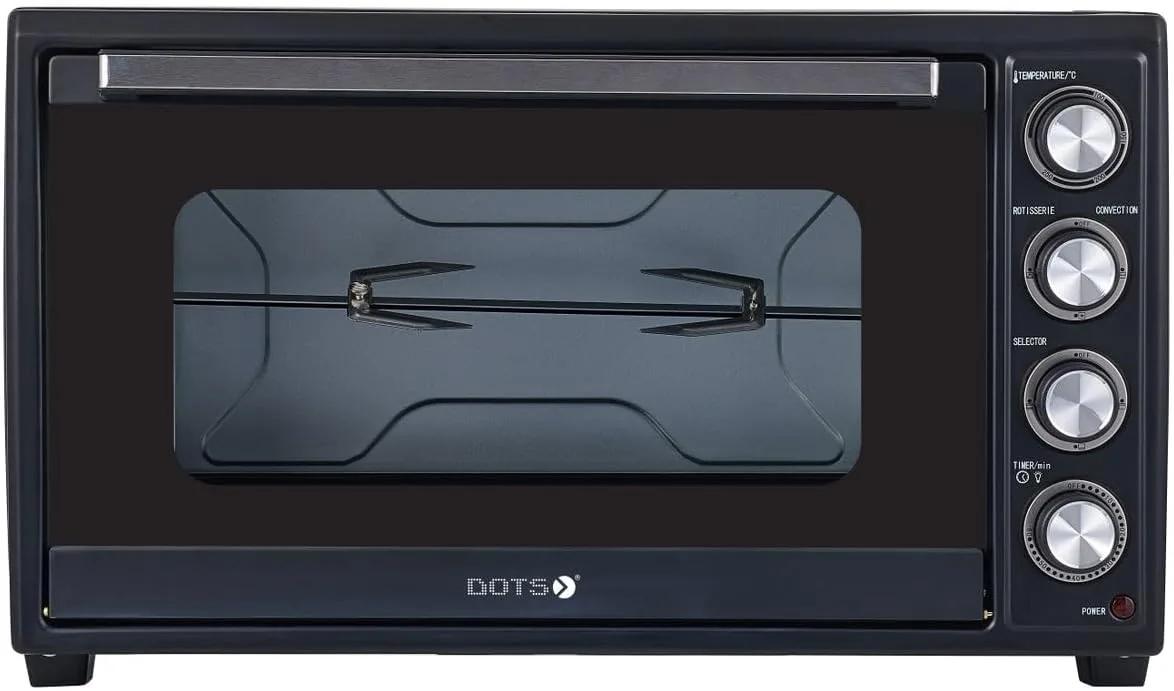 DOTS 60L Large Capacity Electric Oven with Grill 2000W, Super Fast Convection System, 100-250 Degree Temperature