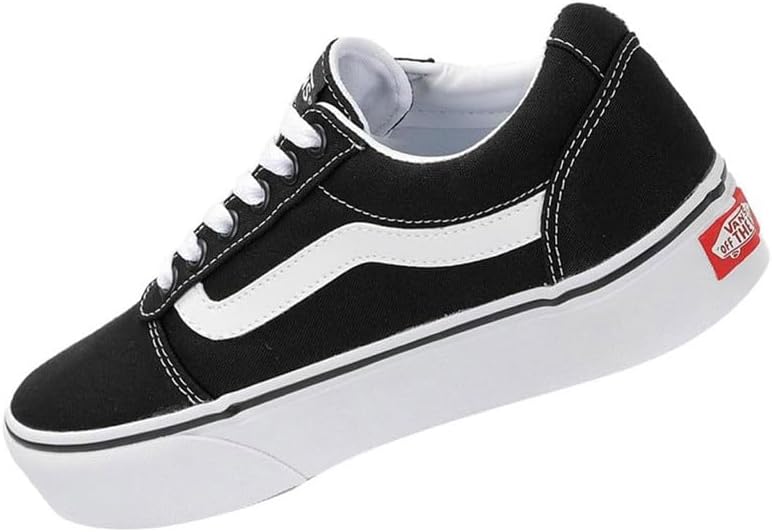 Vans Women's Ward Platform Canvas Trainers, Black Canvas Black White 187, 35 EU 3 Vans Women's Ward Platform Canvas Trainers, Black Canvas Black White 187, 35 EU - الصورة 3