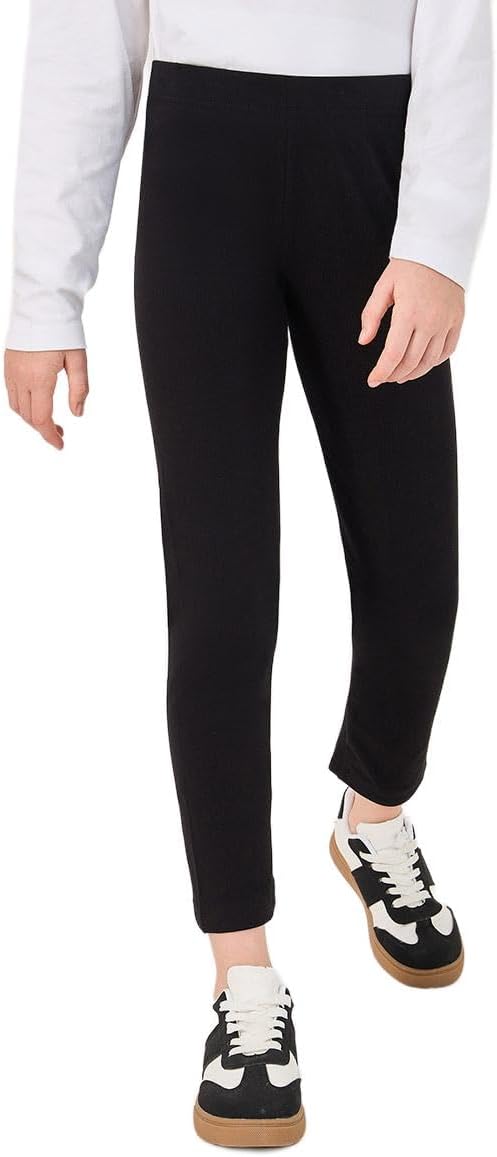 Styli Girls Solid Leggings with Elastic Waistband 1 Styli Girls Solid Leggings with Elastic Waistband