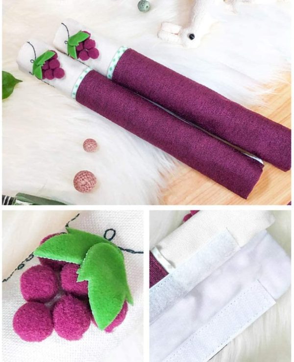 ⁦KASTWAVE 2pcs Refrigerator Door Handle Covers Washable Kitchen Appliance Covers Decorative Grapes Refrigerator Microwave Oven Door Handle Covers Protector⁩ - الصورة ⁦4⁩