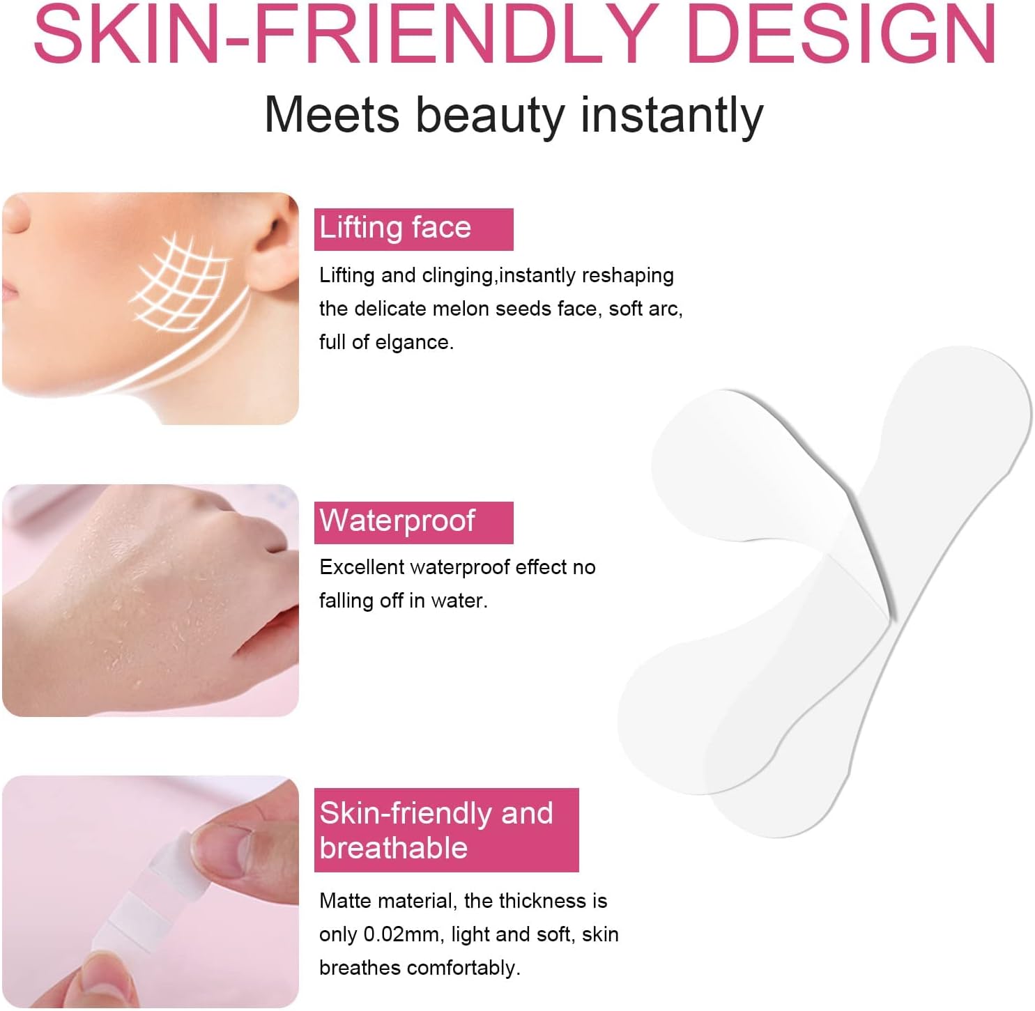 KASTWAVE Face Lift Tape, 100 PCS V-Line Face Tape Lifting Invisible, Face Lift Tools for Reducing Double Chin, Hiding Wrinkles and Lifting Saggy Skin 7 KASTWAVE Face Lift Tape, 100 PCS V-Line Face Tape Lifting Invisible, Face Lift Tools for Reducing Double Chin, Hiding Wrinkles and Lifting Saggy Skin - الصورة 7
