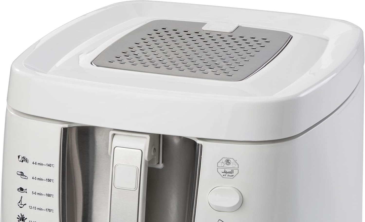 قلاية كهربائية عميقة E04203 سعة 3 لتر، بقدرة 1500 واط، بهيكل من البلاستيك والفولاذ المقاوم للصدأ، مع خزان زيت ثابت من السيف، لون أبيض 2 قلاية كهربائية عميقة E04203 سعة 3 لتر، بقدرة 1500 واط، بهيكل من البلاستيك والفولاذ المقاوم للصدأ، مع خزان زيت ثابت من السيف، لون أبيض - الصورة 2