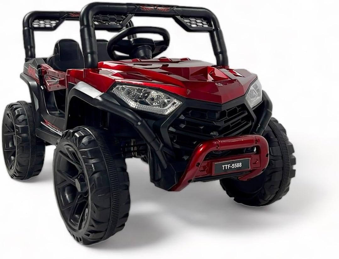 سيارة ركوب كهربائية بتصميم جيب باجي، لعبة ركوب للأطفال الكبار مع بطارية قوية 12V ومحركان، سيارة باجي يمكن الجلوس عليها مع جهاز تحكم عن بعد 3 سرعات للأطفال بعمر سنتين إلى 6 سنوات من البدر، أحمر 1 سيارة ركوب كهربائية بتصميم جيب باجي، لعبة ركوب للأطفال الكبار مع بطارية قوية 12V ومحركان، سيارة باجي يمكن الجلوس عليها مع جهاز تحكم عن بعد 3 سرعات للأطفال بعمر سنتين إلى 6 سنوات من البدر، أحمر