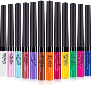 Goreem Eyeliner Set,12 Colors Matte Colorful Liquid Eyeliner,Color Gel Eyeliner,Bright Pigmented Glitter Colorful long Lasting Waterproof/Smudgeproof Matte Eye Liner Pen