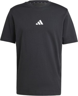adidas Essentials Small Logo Single Jersey Black Men T-Shirt, S