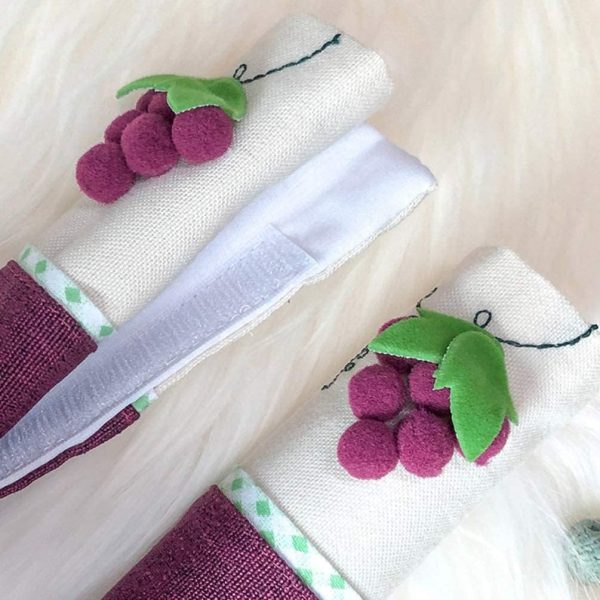 ⁦KASTWAVE 2pcs Refrigerator Door Handle Covers Washable Kitchen Appliance Covers Decorative Grapes Refrigerator Microwave Oven Door Handle Covers Protector⁩ - الصورة ⁦3⁩