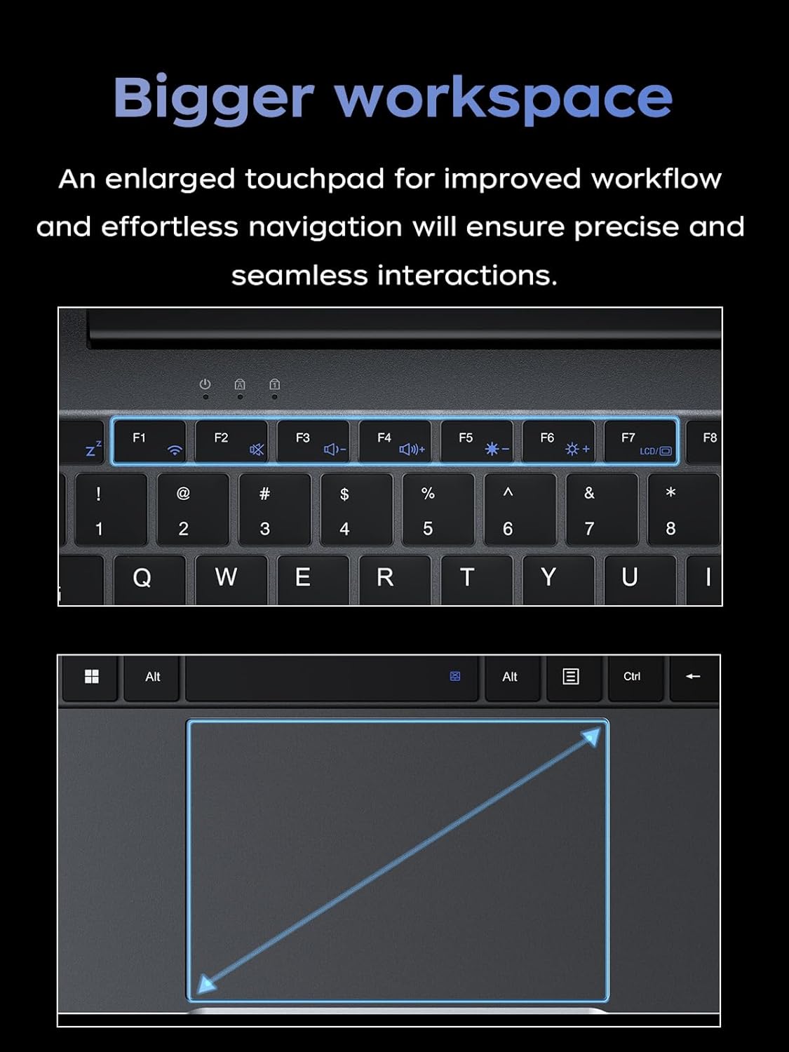 AOC Laptop, Laptop Computer with Intel Processor Twin Lake N150(Up to 3.6GHz) 16GB DDR4 512GB SSD 15.6 Inch FHD Premium Laptop Windows 11 Pro, Metal Shell, Type-C 6 AOC Laptop, Laptop Computer with Intel Processor Twin Lake N150(Up to 3.6GHz) 16GB DDR4 512GB SSD 15.6 Inch FHD Premium Laptop Windows 11 Pro, Metal Shell, Type-C - الصورة 6