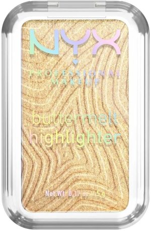 NYX Professional Makeup Buttermelt Highlighter, Powder Highlighter, 12 HR Wear, Fade & Transfer Resistant, Butta Than Gold