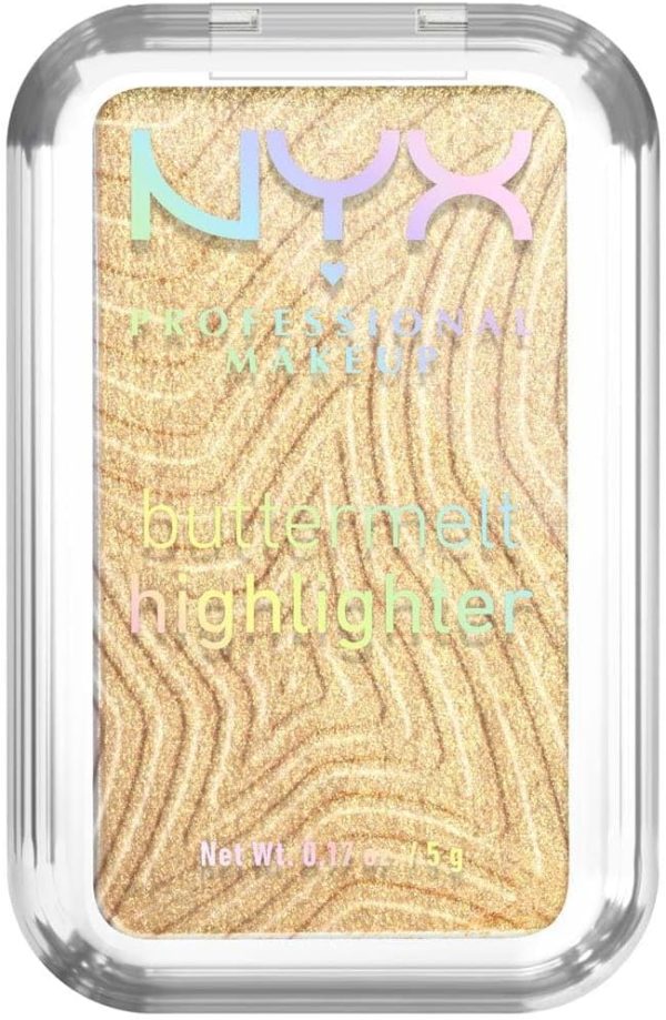 NYX Professional Makeup Buttermelt Highlighter, Powder Highlighter, 12 HR Wear, Fade & Transfer Resistant, Butta Than Gold