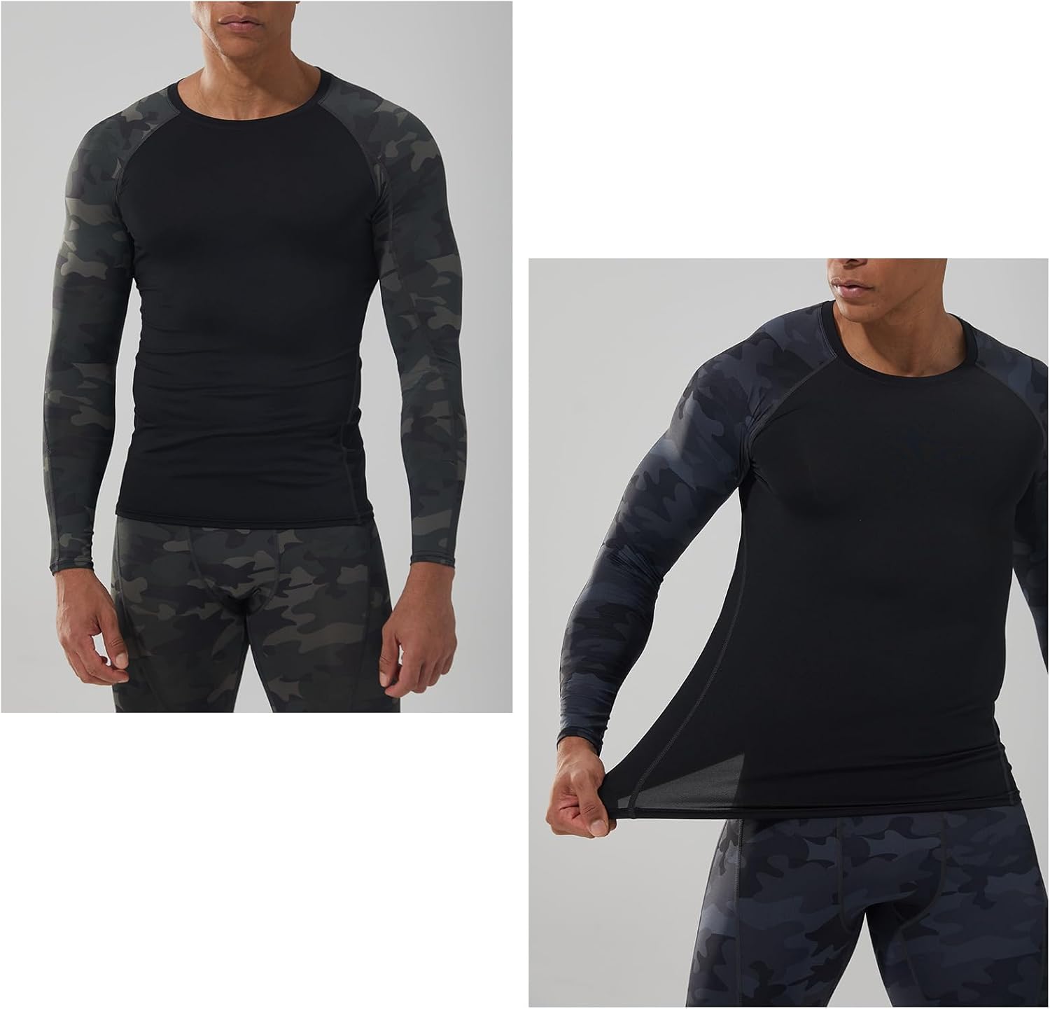 LNFINTDO 2 Pack Mens Compression Tops Base Layer Long Sleeve for Men T-Shirt Dry Fit Cooling Sport Tops for Workout Athletic Training Cycling Gym 3 LNFINTDO 2 Pack Mens Compression Tops Base Layer Long Sleeve for Men T-Shirt Dry Fit Cooling Sport Tops for Workout Athletic Training Cycling Gym - الصورة 3