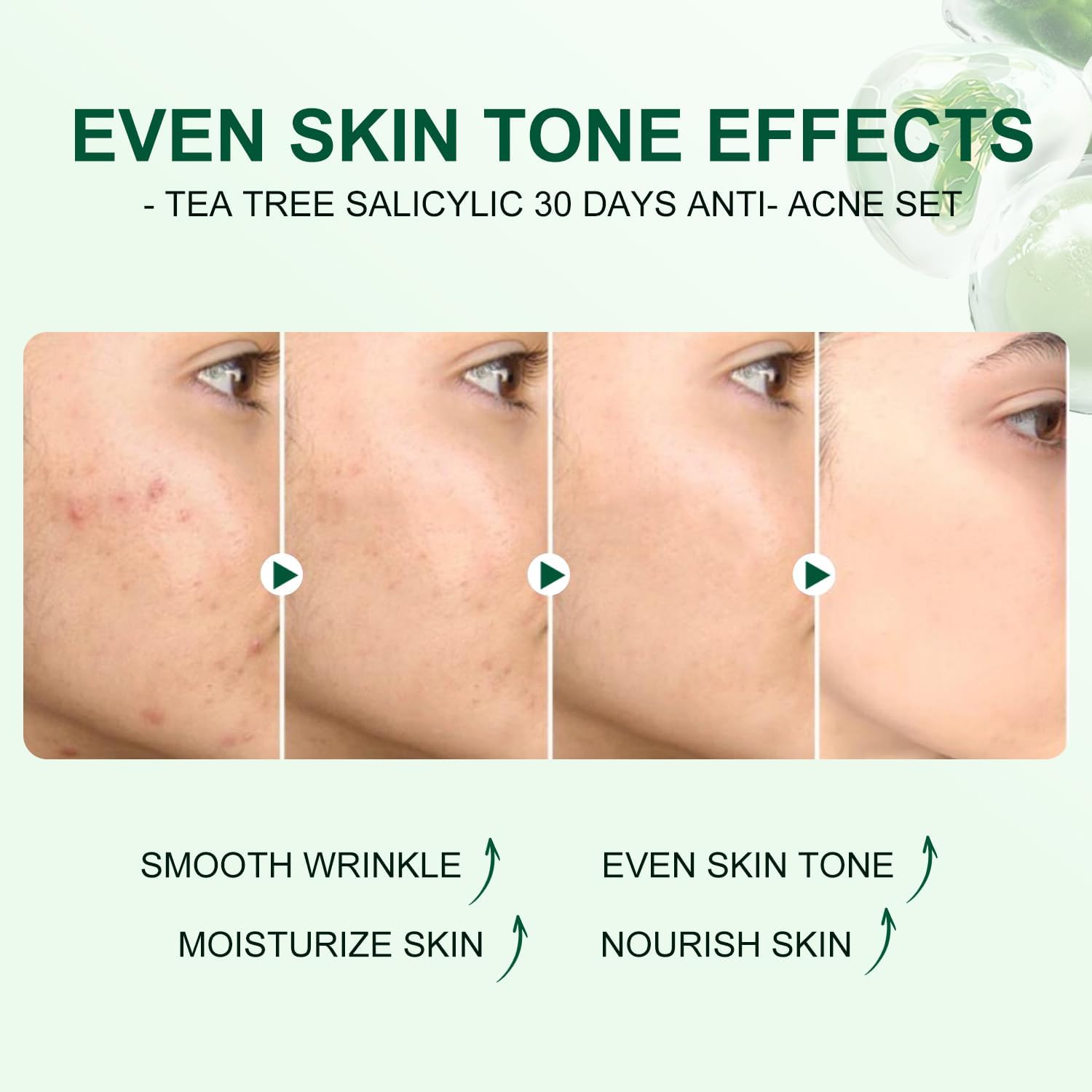 Tea Tree Salicylic Acid Facial Skin Care Set, Acne Treatment Skincare Set ,Skincare Mini Kit, Facial Kit Gifts for Women,Cleanser, Toner, Serum, Cream,Oil Control Facial Kit, Travel Size Set 3 Tea Tree Salicylic Acid Facial Skin Care Set, Acne Treatment Skincare Set ,Skincare Mini Kit, Facial Kit Gifts for Women,Cleanser, Toner, Serum, Cream,Oil Control Facial Kit, Travel Size Set - الصورة 3