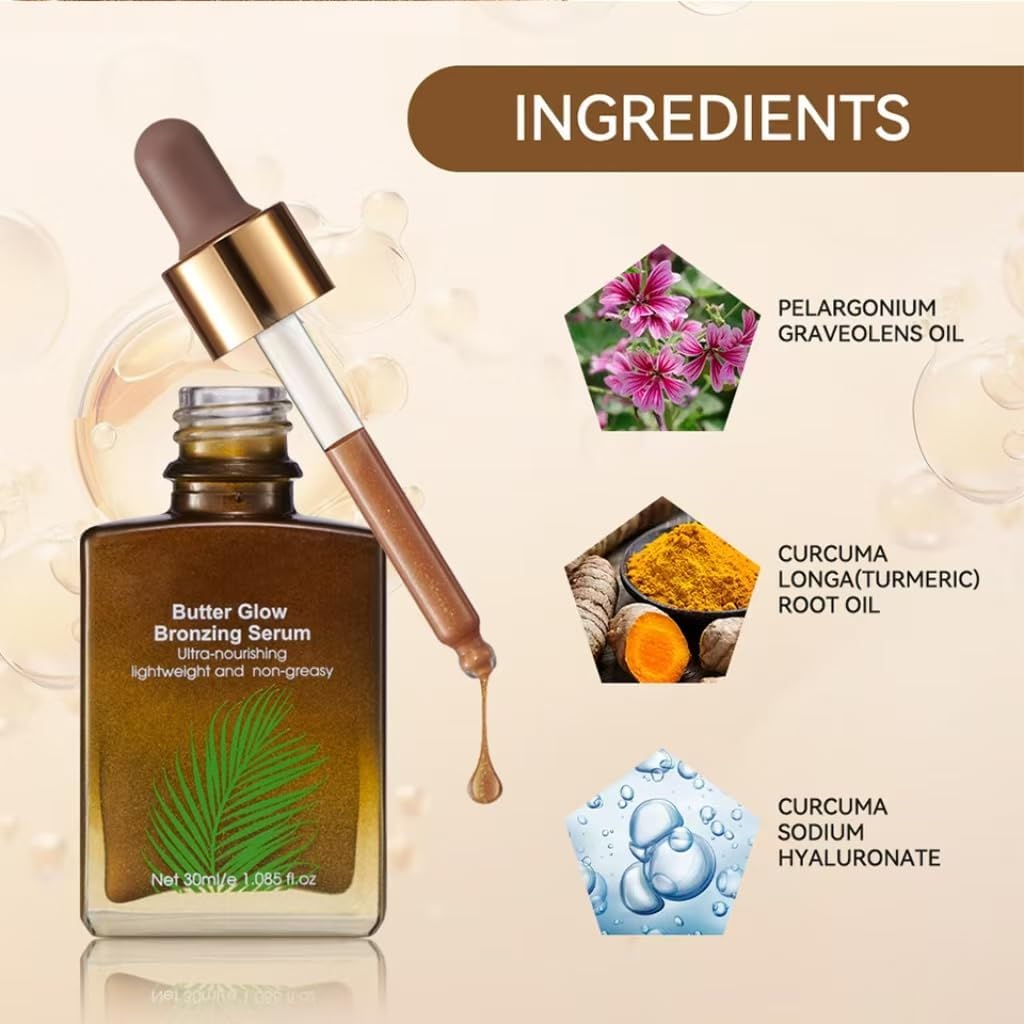 Bronzing Drops, Butter Glow Bronzing Serum-Enriched With An Illuminating Blend Of Minerals And Butter For, Lightweight And Non-Greasy, Hydrating and Nourishing Tinted Serum 6 Bronzing Drops, Butter Glow Bronzing Serum-Enriched With An Illuminating Blend Of Minerals And Butter For, Lightweight And Non-Greasy, Hydrating and Nourishing Tinted Serum - الصورة 6