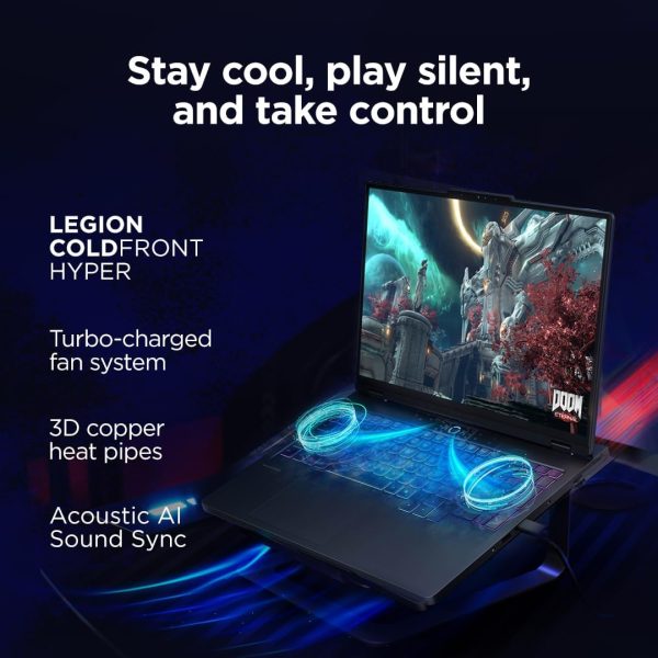 ⁦Lenovo Legion Pro 5 16IAX10 AI Gaming Laptop, 16" WQXGA OLED 165Hz, Intel Core Ultra 9 275HX, 32GB RAM, 1TB SSD, NVIDIA RTX 5070 8GB, RGB EN-ARB, Win11, Black [83F3001YAX] + 2Y Premium Care⁩ - الصورة ⁦8⁩