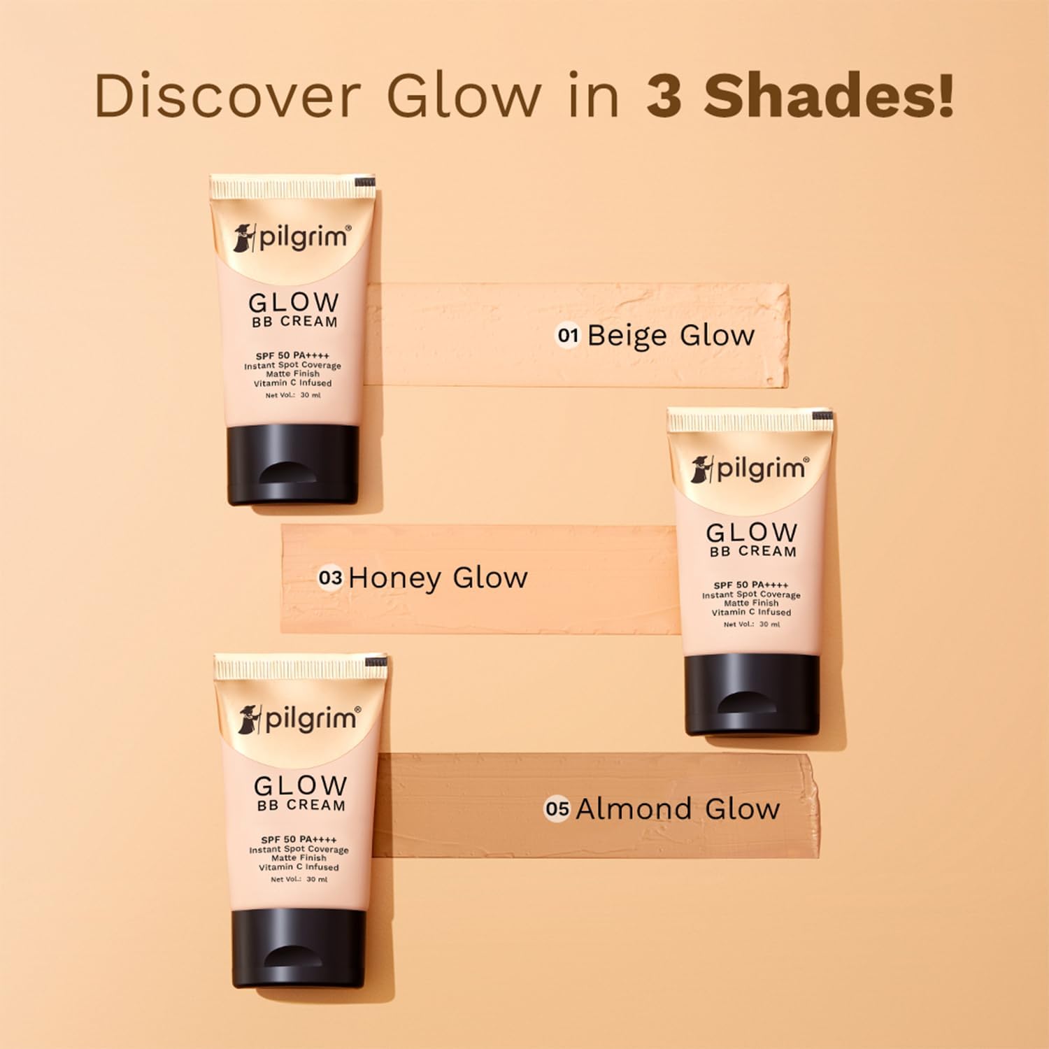 Pilgrim Beige Glow 3-IN-1 Natural BB Cream SPF 50 PA++++ With Niacinamide, Hyaluronic Acid & Vit C - 30g 9 Pilgrim Beige Glow 3-IN-1 Natural BB Cream SPF 50 PA++++ With Niacinamide, Hyaluronic Acid & Vit C - 30g - الصورة 9