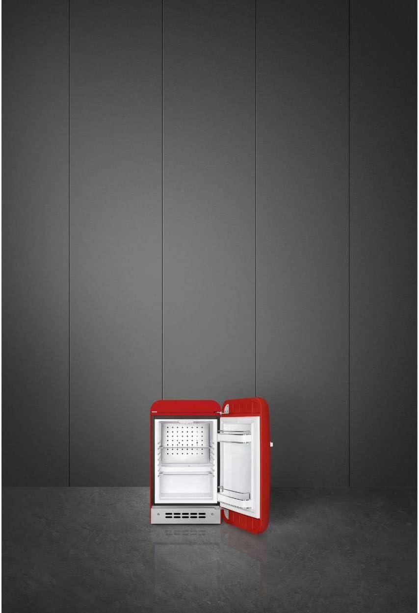 ثلاجة بباب واحد بتصميم قديم من سميج، لون احمر، سعة 38 لتر طراز FAB5RRD3GA، ضمان لمدة عام 2 ثلاجة بباب واحد بتصميم قديم من سميج، لون احمر، سعة 38 لتر طراز FAB5RRD3GA، ضمان لمدة عام - الصورة 2