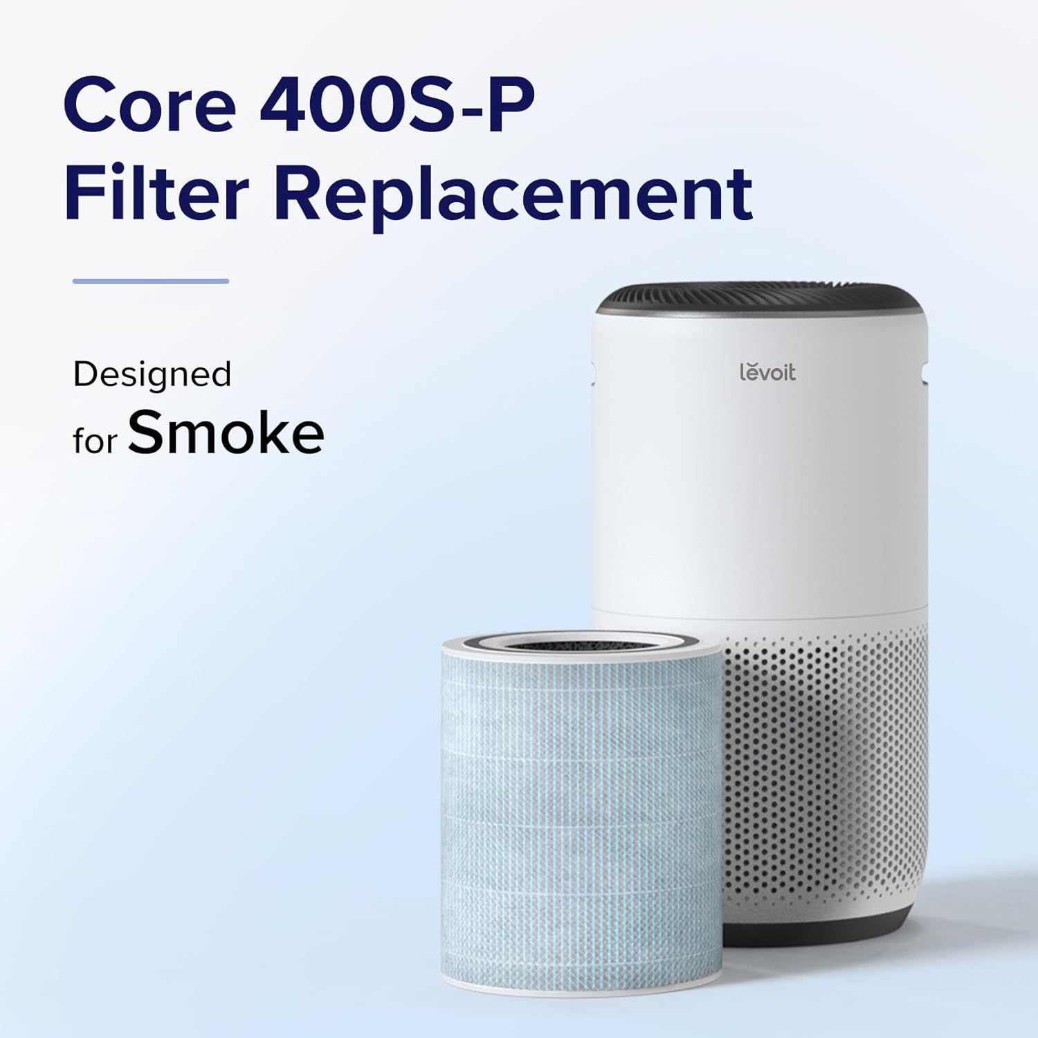 LEVOIT Core 400S Air Purifier Smoke Remover 4-in-1 Replacement Filter, Activated Carbon, Core400S-RF-SR (LRF-C401-BUS), 1 Pack, Blue 2 LEVOIT Core 400S Air Purifier Smoke Remover 4-in-1 Replacement Filter, Activated Carbon, Core400S-RF-SR (LRF-C401-BUS), 1 Pack, Blue - الصورة 2