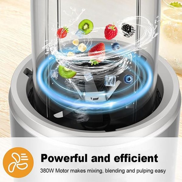 ⁦4 Cup Multi-Function High Speed Blender, 15-Piece 4-in-1 Portable Blender and Grinder Combo for Kitchen, Personal Blender,Smoothies Maker with 4 BPA-Free Cup,Baby food maker, kitchen mixer⁩ - الصورة ⁦6⁩