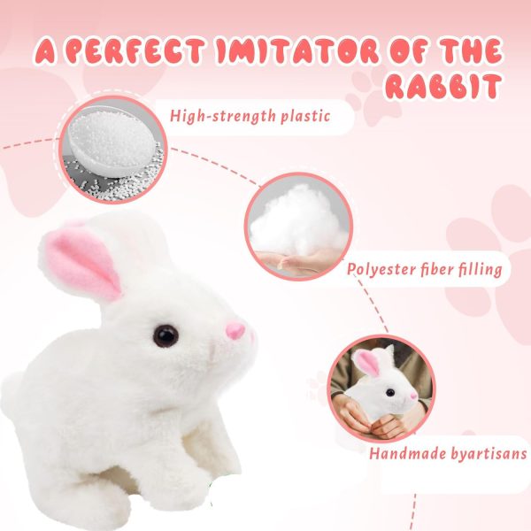 ⁦Paporich 2025 New Realistic Bunny Toy, Interactive Jumping and Twitching Bunny with Shaking Ears, Lifelike Rabbit Toy for Kids⁩ - الصورة ⁦3⁩
