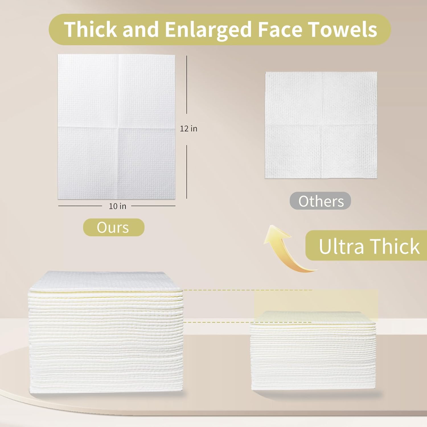 O2frepak Thick Face Towels,25x30cm Disposable Face Towelettes XL,Travel Portable,Ultra Soft Dry Makeup Removing Wipes for Sensitive and Baby Skin,50 Count (1 Pack) 2 O2frepak Thick Face Towels,25x30cm Disposable Face Towelettes XL,Travel Portable,Ultra Soft Dry Makeup Removing Wipes for Sensitive and Baby Skin,50 Count (1 Pack) - الصورة 2