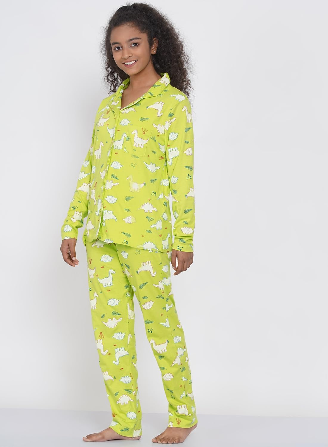Lauren Smith Girl's Pajama Set Long Sleeve Buttoned Top with pants 2 Piece Printed Sleepwear Cotton Teen Girls Soft Pjs Lounge Set Kids nightwear sets 5 Lauren Smith Girl's Pajama Set Long Sleeve Buttoned Top with pants 2 Piece Printed Sleepwear Cotton Teen Girls Soft Pjs Lounge Set Kids nightwear sets - الصورة 5