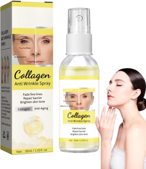 Xiquzal Collagen Anti-Wrinkle Spray, Moisturizing Toner for Hydrating, Anti-Aging Facial Serum, Anti-Wrinkle Care, Moisturizing Day Care for Day and Night, Toning Facial Mist for All Skin Types (02)