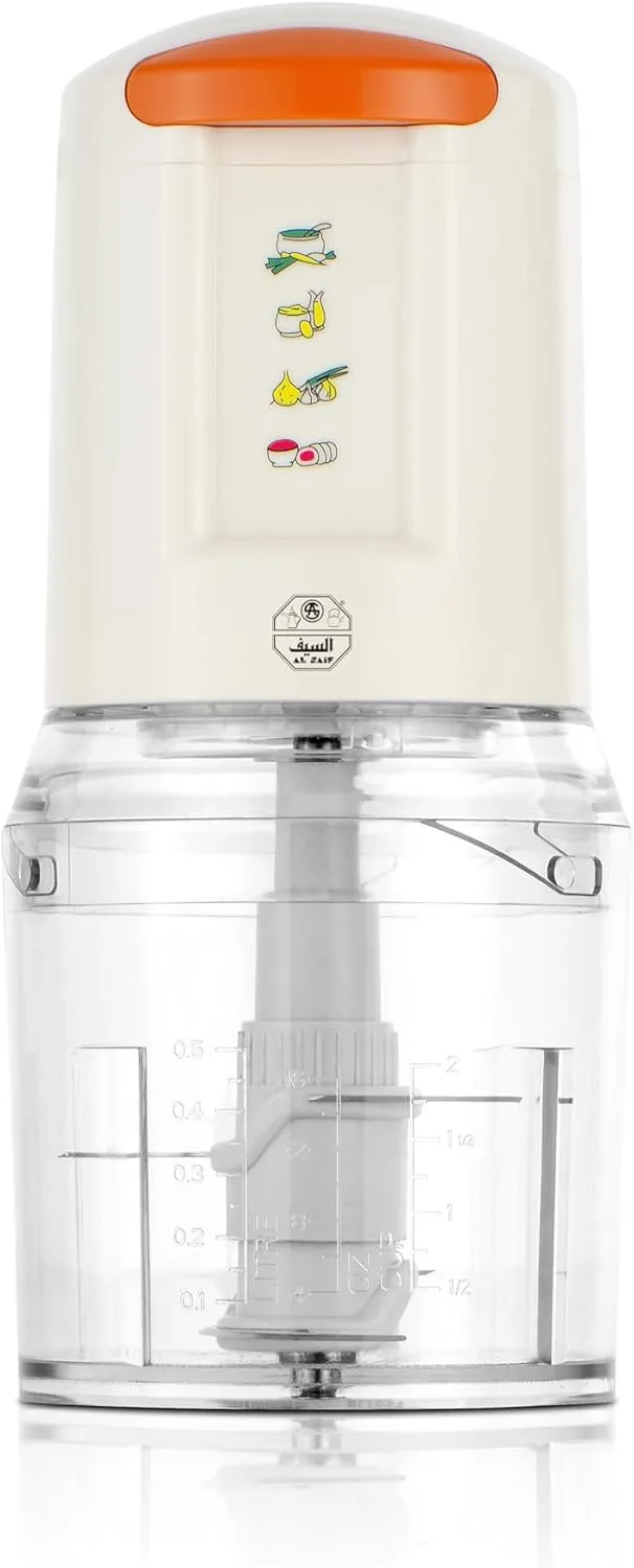 ALSAIF 0.5Liter 400W Electrical Vegetables Chopper And Mixing, It Operates At Two Speeds, Stainless Steel Blade, Ease Of Use Installation And Clean, White E02426 2 Years warranty 6 ALSAIF 0.5Liter 400W Electrical Vegetables Chopper And Mixing, It Operates At Two Speeds, Stainless Steel Blade, Ease Of Use Installation And Clean, White E02426 2 Years warranty