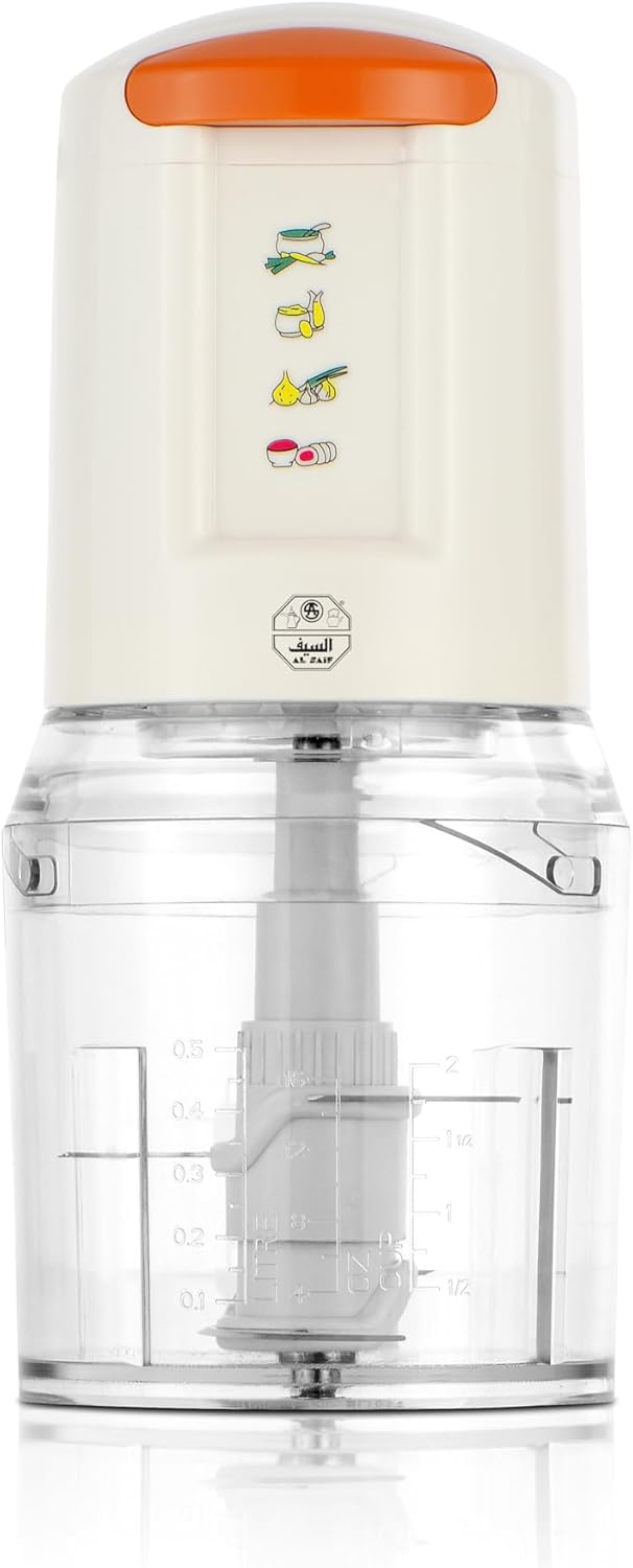 ALSAIF 0.5Liter 400W Electrical Vegetables Chopper And Mixing, It Operates At Two Speeds, Stainless Steel Blade, Ease Of Use Installation And Clean, White E02426 2 Years warranty 1 ALSAIF 0.5Liter 400W Electrical Vegetables Chopper And Mixing, It Operates At Two Speeds, Stainless Steel Blade, Ease Of Use Installation And Clean, White E02426 2 Years warranty