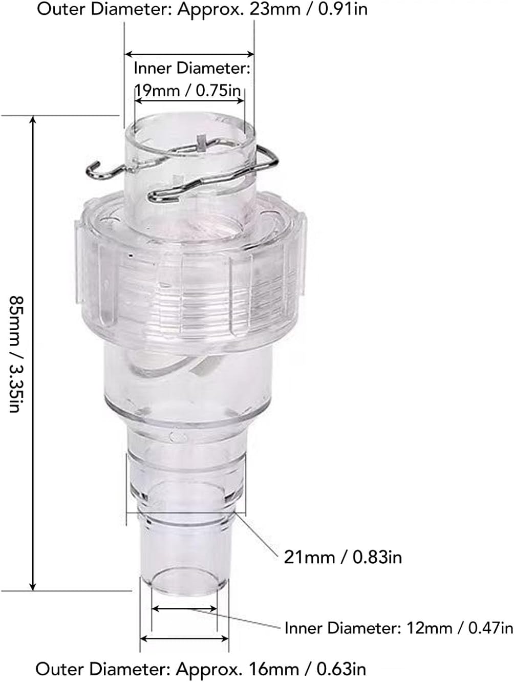 Condensate Drain Pipe Check Valve, Central AC Air Conditioner Drain Hose, Odor Reflux Prevention with High Transprency, Non Return One Way, Slow Closing for Clean Indoor Air 8 Condensate Drain Pipe Check Valve, Central AC Air Conditioner Drain Hose, Odor Reflux Prevention with High Transprency, Non Return One Way, Slow Closing for Clean Indoor Air - الصورة 8