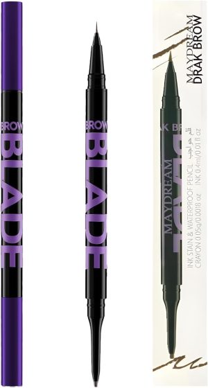 MAYDREAM Double-Ended Eyebrow BLADE Waterproof, 24HRS Long Lasting, 002 Dark Brown