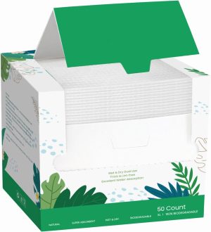 O2frepak Thick Face Towels,25x30cm Disposable Face Towelettes XL,Travel Portable,Ultra Soft Dry Makeup Removing Wipes for Sensitive and Baby Skin,50 Count (1 Pack)