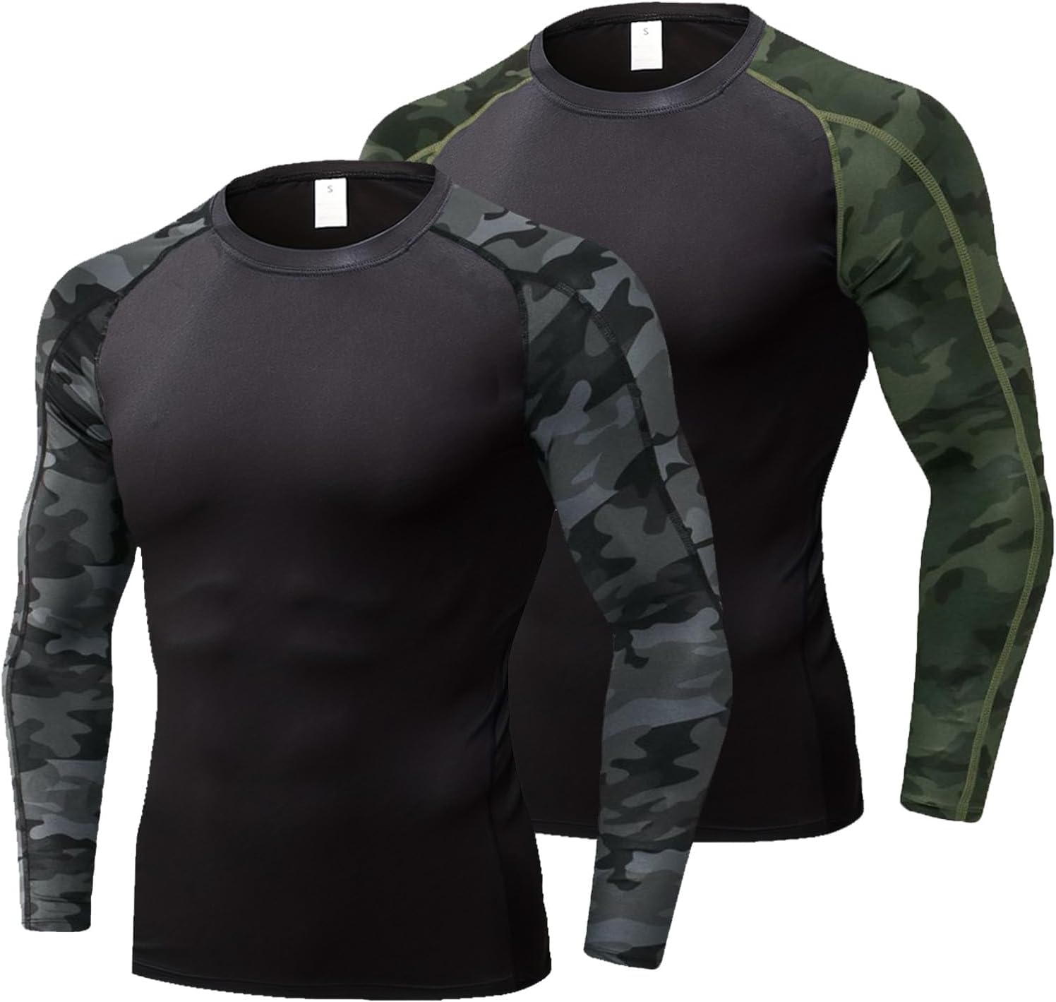 LNFINTDO 2 Pack Mens Compression Tops Base Layer Long Sleeve for Men T-Shirt Dry Fit Cooling Sport Tops for Workout Athletic Training Cycling Gym 1 LNFINTDO 2 Pack Mens Compression Tops Base Layer Long Sleeve for Men T-Shirt Dry Fit Cooling Sport Tops for Workout Athletic Training Cycling Gym