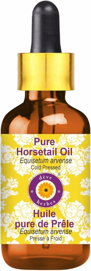 Deve Herbes Pure Horsetail Oil (Equisetum arvense) with Glass Dropper Cold Pressed 5ml (0.16 oz)