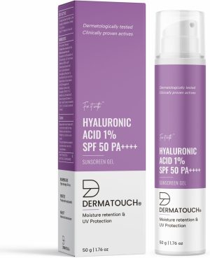 DERMATOUCH HYALURONIC ACID 1% SUNSCREEN | SPF 50 PA++++ | FOR ALL SKIN TYPES | NO WHITE CAST | 50G