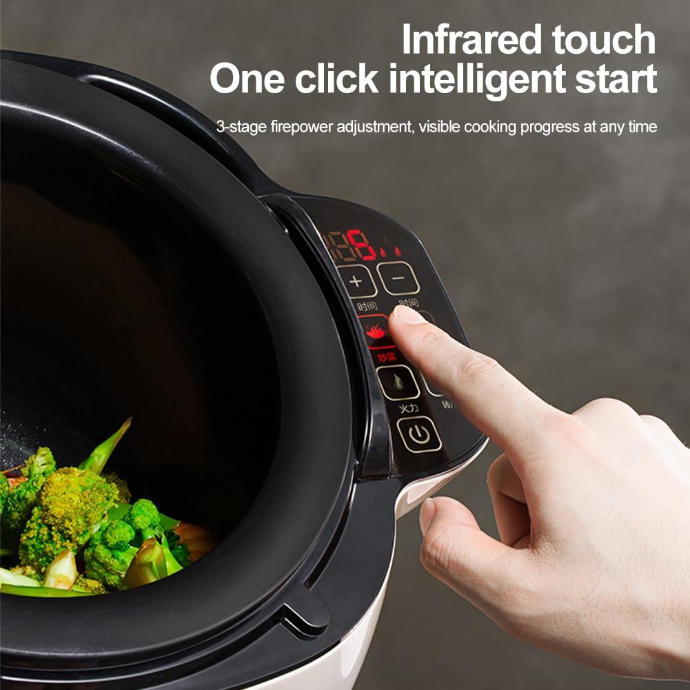 ماكينة طهي اوتوماتيكية ذكية سعة 6 لتر من كايجيتال محضر طعام تجاري دوار 360 درجة وتسخين ثلاثي الابعاد شامل شاشة لمس للمنزل والمطعم 2000.0 واط فضي 3 ماكينة طهي اوتوماتيكية ذكية سعة 6 لتر من كايجيتال محضر طعام تجاري دوار 360 درجة وتسخين ثلاثي الابعاد شامل شاشة لمس للمنزل والمطعم 2000.0 واط فضي - الصورة 3