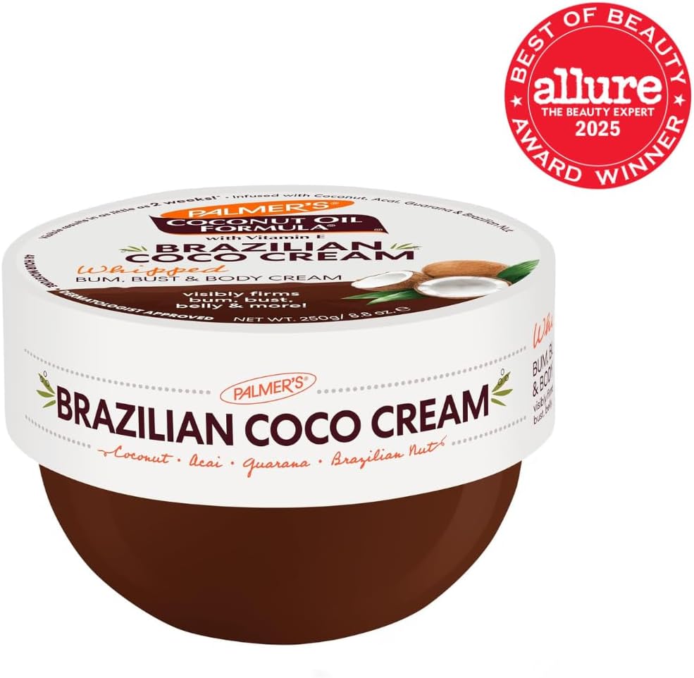 Palmer's Coconut Oil Formula Brazilian Coco Cream with Vitamin E, 8.8 Fl Oz, Whipped Bum, Bust & Body Cream, Helps with Skin Tightening & Firming 2 Palmer's Coconut Oil Formula Brazilian Coco Cream with Vitamin E, 8.8 Fl Oz, Whipped Bum, Bust & Body Cream, Helps with Skin Tightening & Firming - الصورة 2