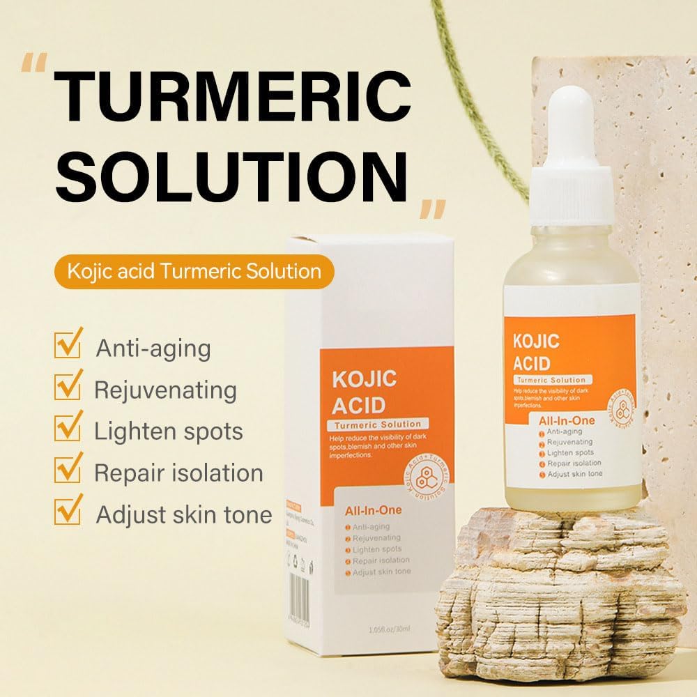 Kojic Acid Turmeric Oil, Turmeric Serum, Kojic Acid Face Serum, Moisturzing Serums,Helps Balance Skin,Smooth skin 5 Kojic Acid Turmeric Oil, Turmeric Serum, Kojic Acid Face Serum, Moisturzing Serums,Helps Balance Skin,Smooth skin - الصورة 5