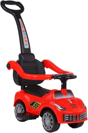 Raed Azzeem 902.T Tambourine Car with Stick for Children, Red