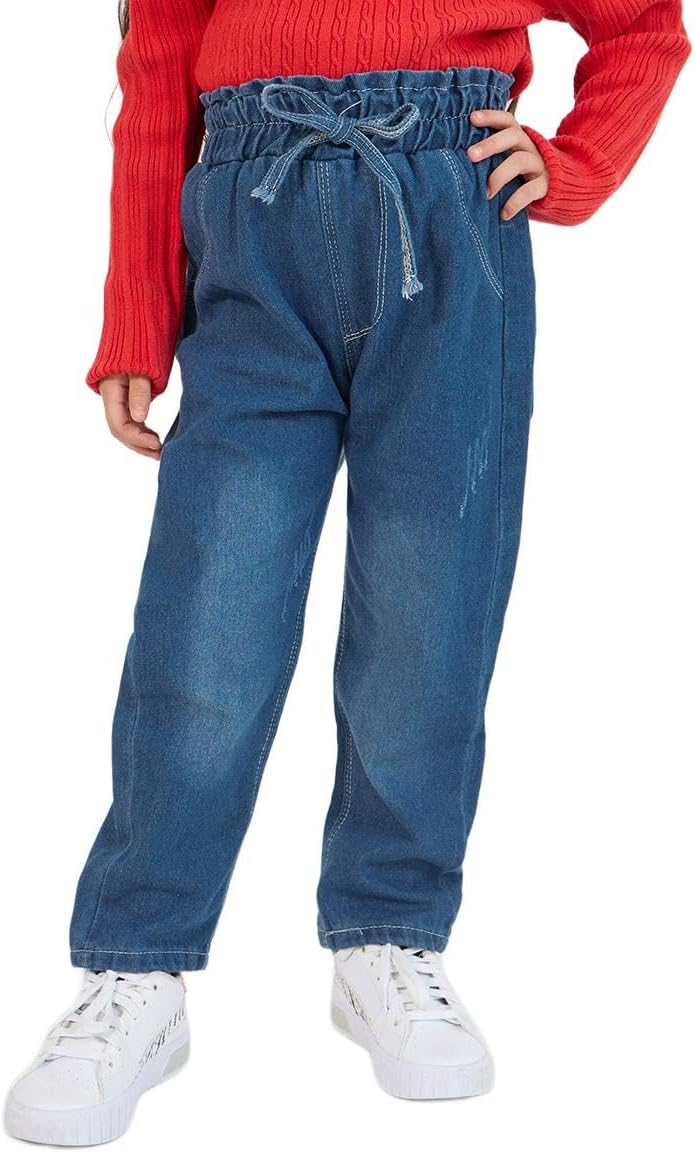 Styli Girls Wash Tapered High Rise Jeans With Pockets 1 Styli Girls Wash Tapered High Rise Jeans With Pockets