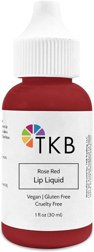 TKB Trading, LLC Lip Liquid Color | Liquid Lip Color for Gloss Base, DIY Lip Gloss, Pigmented Lip Gloss and Lipstick Colorant, Made in USA (1floz (30ml), Rose Red)