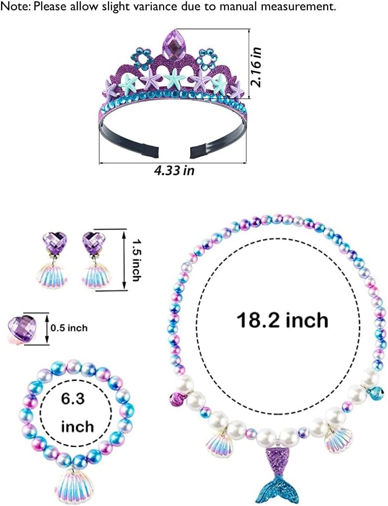 Excefore Mermaid Costume for Girls, Princess Dress Girls Party Cosplay Girl Clothing Birthday Princess Dress Kids Costume With Princess Jewelry Crown Set, 120cm 6 Excefore Mermaid Costume for Girls, Princess Dress Girls Party Cosplay Girl Clothing Birthday Princess Dress Kids Costume With Princess Jewelry Crown Set, 120cm - الصورة 6