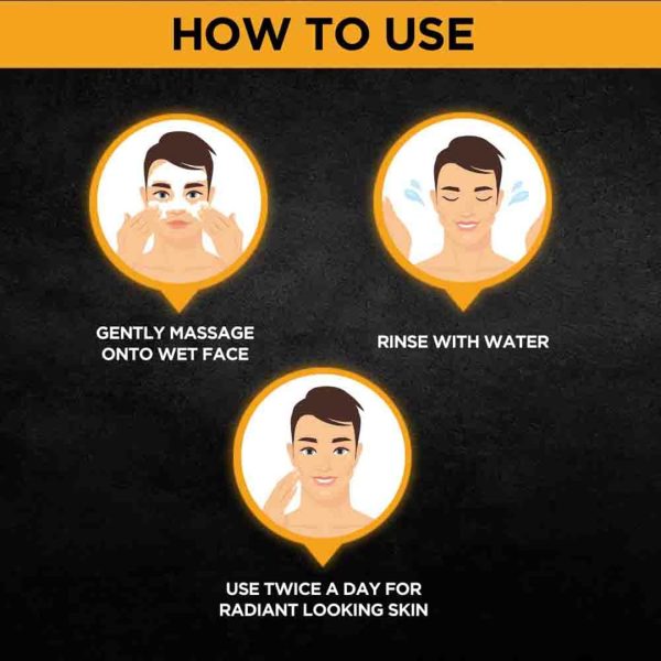 ⁦Garnier Men Turbo Bright Double Action Face Wash, Deep Cleansing Anti Pollution Face Wash with Charcoal and Vitamin C, Suitable for all Skin Types, 150g⁩ - الصورة ⁦6⁩