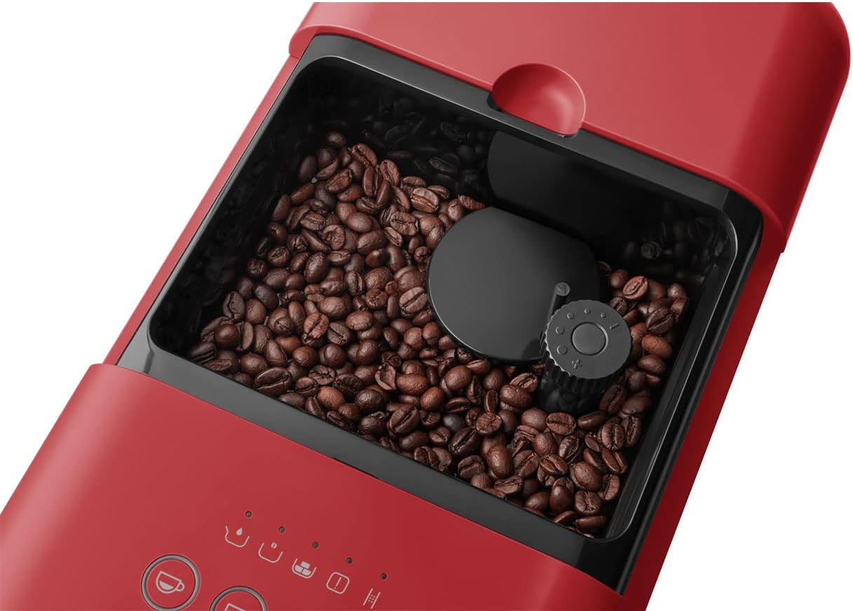 SMEG Fully Automatic Coffee Machine with Integrated Grinder and Steam Wand BCC02RDMUS, Red, Large 4 SMEG Fully Automatic Coffee Machine with Integrated Grinder and Steam Wand BCC02RDMUS, Red, Large - الصورة 4