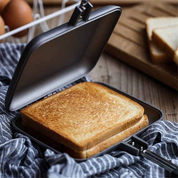 ⁦Excefore Toasted Sandwish Maker, Double Sided Frying Pan, Non-Stick Stovetop Toastie Maker with Handles Double Sided Grill Pan for Panini Snack Breakfast⁩ - الصورة ⁦7⁩
