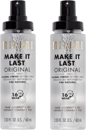 Milani Make It Last Original - Natural Finish Setting Spray and Primer - Prime + Correct + Set - Long Lasting Makeup Primer and Spray - 2 Pack